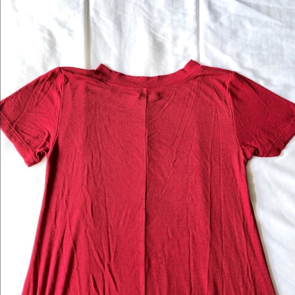 Short Red T-Shirt Dress - Picture 3 of 5